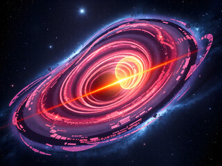 spiral galaxy and the blackhole in space