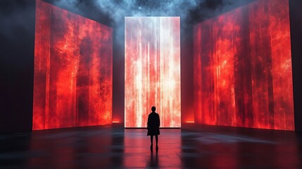 Dynamic light show ignites emotions modern venue digital art dramatic setting