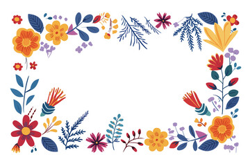 Floral frame white background