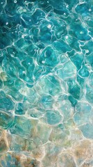 Obraz premium Abstract Teal Water Painting Ocean Texture