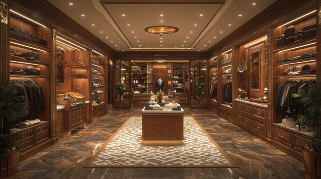 Luxurious retail space showcasing high-end fashion.