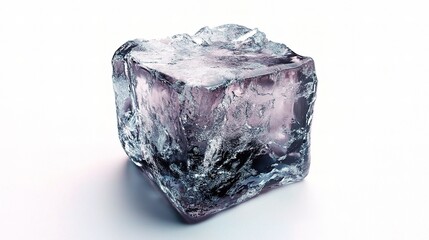 Ice Cube Isolated on White Background for Creative Projects