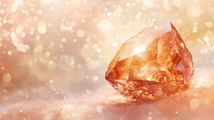 The radiant sunstone dazzles with its warm tones and shimmering flecks, exuding a captivating elegance against a pristine backdrop. Sunstone. Illustration