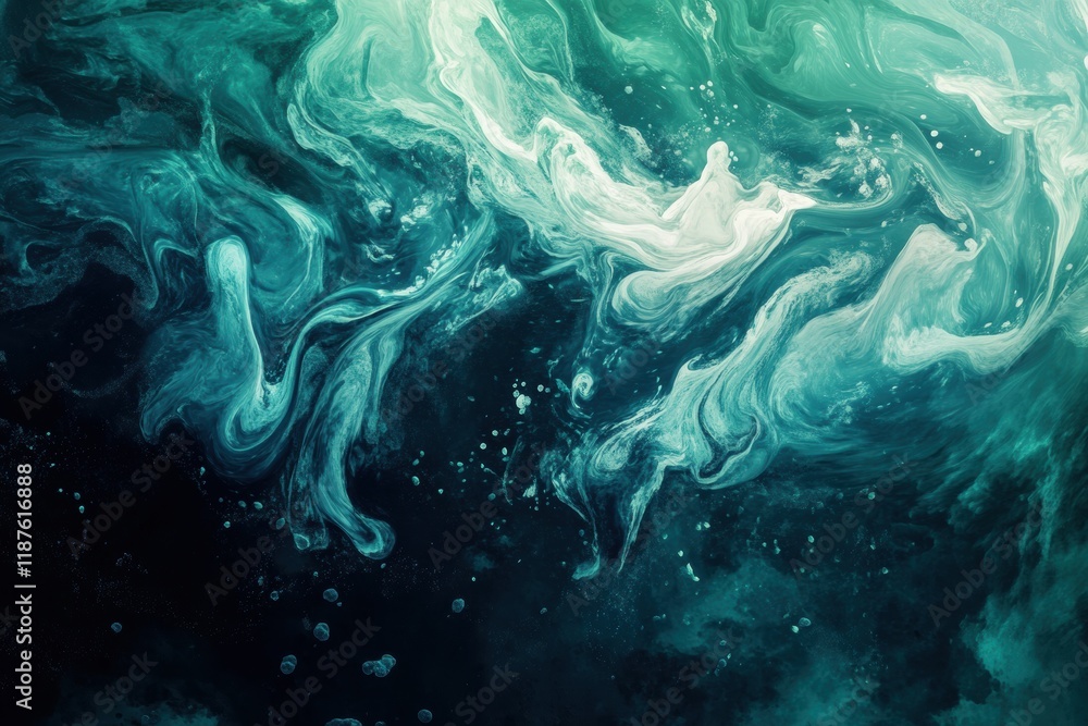 Poster swirling microbes and bacteria create dynamic patterns in a liquid medium. generative ai