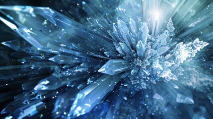 Abstract Blue Crystal Cluster Wallpaper