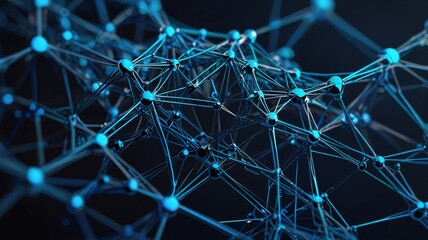 Abstract polygonal neural network, communication technology and cyberspace concept