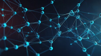 Abstract polygonal neural network, communication technology and cyberspace concept