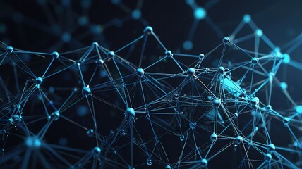 Abstract polygonal neural network, communication technology and cyberspace concept