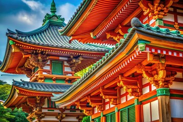 Kyoto Shrine Macro Photography, Japanese Architecture, Intricate Detail