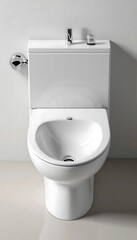 Fototapeta premium Sleek White Bidet Toilet: Modern Bathroom Design