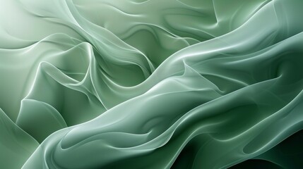 Fototapeta premium Abstract Green Fabric Drape Wallpaper