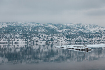 Winter in Downtown Kelowna Okanagan Lake