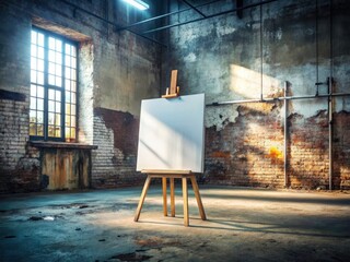 Urban Exploration Art Gallery Mockup: Blank Canvas Easel Presentation