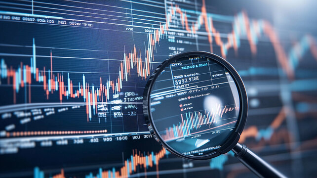Business audit stock financial finance management on analysis data strategy with graph accounting marketing or report chart economy investment research profit concept
