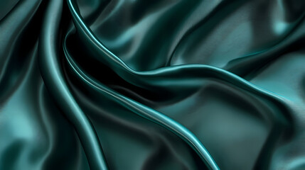 Obraz premium Black dark teal jade emerald sea aventurine green abstract background. silk satin fabric. Sunstone. Illustration