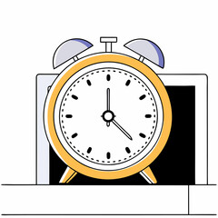 Obraz premium a yellow alarm clock