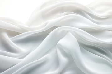 Obraz premium White fabric gracefully drapes and flows for a soft, elegant visual effect in natural light