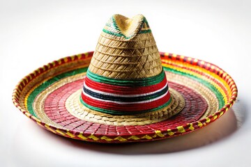 Vintage Mexican Sombrero, Isolated White Background, Retro Photo,  Old Style Hat,  Mexican Culture, Headwear,  Sombrero Image