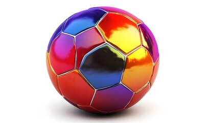 Fototapeta premium Colorful glossy soccer ball isolated on white. (1)