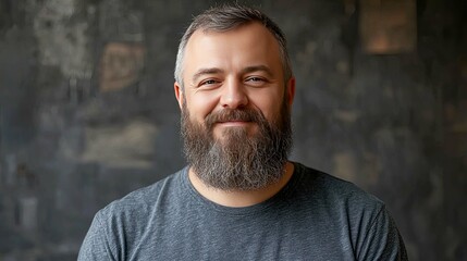 Fototapeta premium Portrait of a Happy Man with a Beard