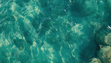 Fototapeta premium Teal Water Abstract Texture Background Scene