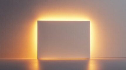 A blank square frame on a black wall offers empty space for art or photo exhibition design