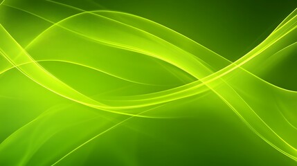 Naklejka premium Abstract Green Waves Flowing Design Background