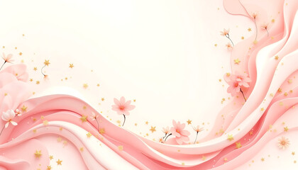 Naklejka premium International Women’s Day, Feminine abstract design with flowers and sparkles, elegance and beauty