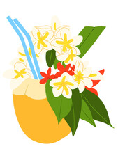 Coconut Beach | Tropical Fruit Illustration