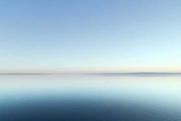 Obraz premium Serene Calm Water Meets Peaceful Sky Horizon