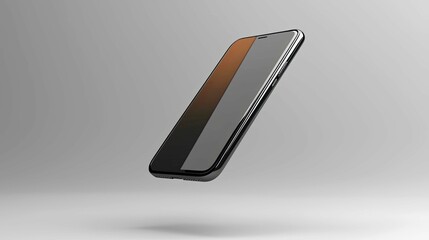 Sleek Black Smartphone with Gradient Screen. Modern mobile phone technology and digital communication.