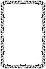 Decorative frame Elegant element for design in Eastern style, place for text. Floral black border. Lace illustration for invitations and greeting cards