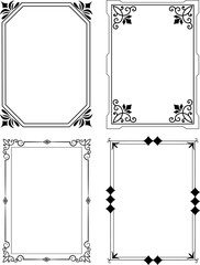 Calligraphic ornamental set frame collection