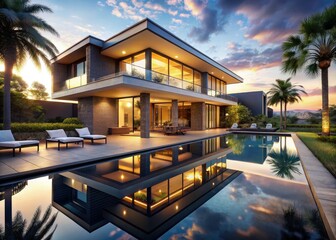 Fototapeta premium Luxurious Pool Villas: Stunning Real Estate Photography