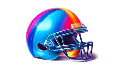 Naklejka premium Colorful rainbow striped football helmet.