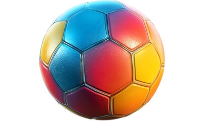 Fototapeta premium Colorful soccer ball with gradient panels.