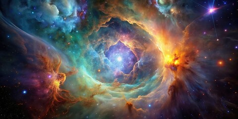 Majestic Deep Space Nebula, Cosmic Landscape, Astrophotography