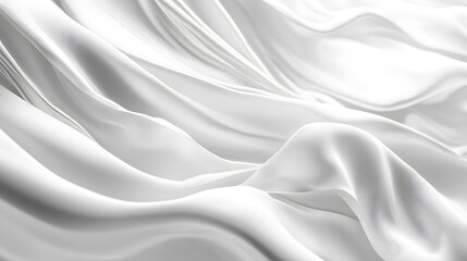 Obraz premium White Draped Fabric Soft Elegant Flowing Texture