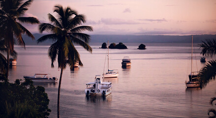 Beautiful sunset in Samana Bay