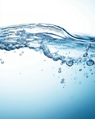 Blue Water Waves Bubbles Flowing Refreshing