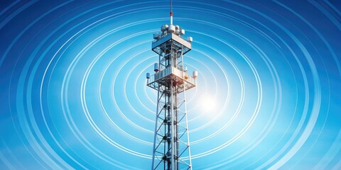 Obraz premium Minimalist 5G Tower, Wireless Internet, Antenna Structure