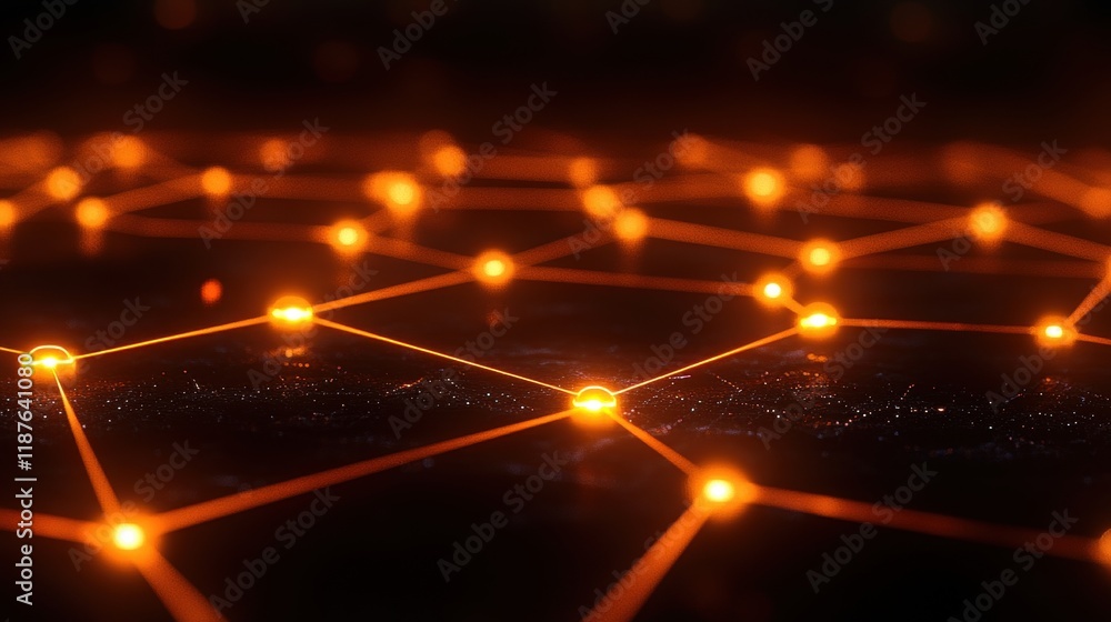 Poster a glowing network of interconnected nodes creates a visually striking representation of technology a