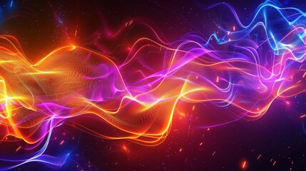 Obraz premium Abstract Colorful Energy Wave Wallpaper