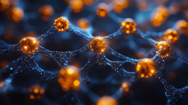 Quantum nanostructure network with glowing nodes in a dark environment