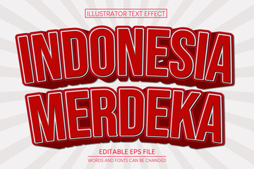 Indonesia Merdeka Text Effect. editable text effect