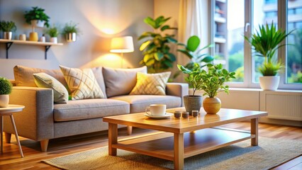 Minimalist Living Room Staging - Tilt-Shift Close-up