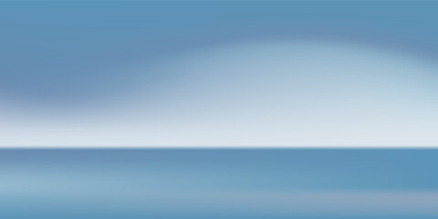 Clear blue sky sunset with horizon on calm ocean seascape background. VECTOR EPS10