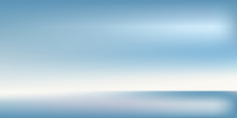Clear blue sky sunset with horizon on calm ocean seascape background. VECTOR EPS10