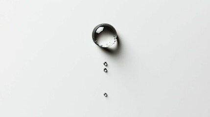 Water Drop: Abstract Macro Photography of a Single Drop on White Background