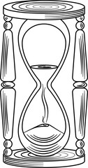Fototapeta premium Vintage hourglass engraving style hand drawn vector